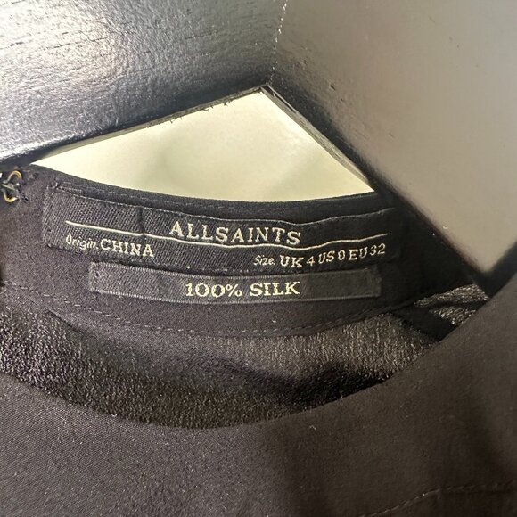 All Saints Black Silk Dress. - Picture 2 of 2